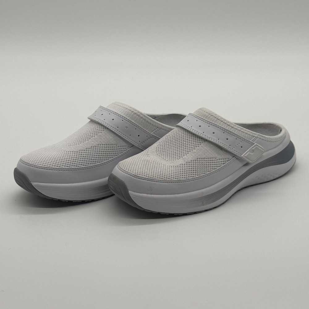 Orthofeet Women 8.5 Wide White Mesh Mule Sneakers Slip On Comfort Shoes 72021